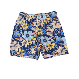 Men's Laguna Swim Floral Swim Trunks XL Blue Yellow